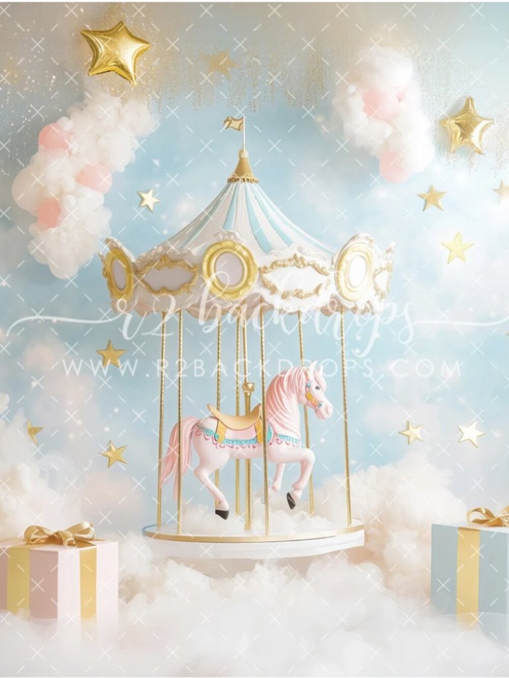 R2 Backdrops 96x60 inches Carousel Dreams Value Fleece